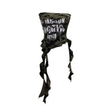 Fongt Shooting Hottie Camouflage Letter Print Chest Vest With Chest Pad Irregular Ribbon Short Top 8088