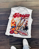 Fongt New Leisure Sleeveless Vest With Short-Sleeved Top Couple Summer Loose Printing Hot Sales