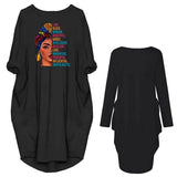 Fongt Burst Casing Round-Neck Printing Bag Loose Large Size Women's Knitted Dress