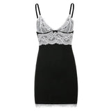 2024 Lace Bow Tie Ins Fashionable Sexy A-Shaped Dress Is A Female Hair Substitute.-Outfit