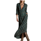 Fongt New Printing Leisure Long Sleeve Lattice Dress