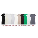 New Stretch Slim Sleeveless Knitted Short Dress 5039644-Outfit