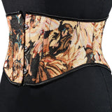 Fongt Short 3 Buckle New Oil Painting Monet Garden Belt Short Belt Outside The Fish Bone Support Strap Girded Waist