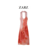 Fongt Homemade New Women's Fashioned Suspension Scarf With Tender-Dyed Printed Dress