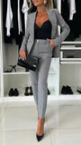 Fongt New Women's Pure Color Bred Suit Independent Fashion Leisure Pocket