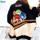 women's jacket spring 2022 Printed zipper Long Sleeve vintage racing jacket Sport Style Woman bombers jacket ropa