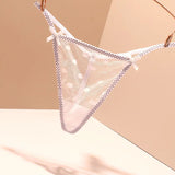 Fongt Transparent Thong Lady Sexy Double Bow 2025 New One-Line Hot Low-Waisted Trousers
