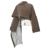 Fongt New Super Personality Irregular Tailoring Cape Coat Top Female 1777