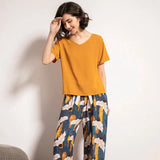Cartoon Crane Printed Ladies Pajamas