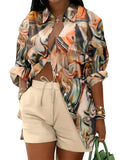 Fongt Women's Clothing Explosion Two Sets Of Long-Sleeved Shorts Printed Commuter