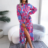 Wind Real Spring And Summer Flower Collar Collar With Shirt Skirt Dress Women's