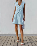 Fongt Design Cotton Suit Vest Suit Women's Summer Leisure Sleeveless Vest Shorts Two-Set