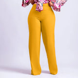 Fongt Women's 2025 New Fashion Temperament Tongle Casual Large-Legged Trousers African Trousers