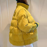 Winter Woman Jacket Corduroy Padded Coat Lady Parka Loose Student Bread Clothing Thick