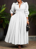 Fongt Women's Elegant Long-Sleeved Shirt Dress In Fashion And Long African Dress