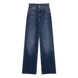Fongt Classic Water Wash Jeans 2025 Spring High-Rise Straight Slack Trousers Women