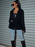 New Commuter Cardigan With Long Sleeves And Shiny Plus-Size Blazer-Outfit