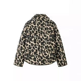 Fongt Women's Clothing 2025 New Winter Retro Leopard Print Cotton Jacket Women's Cotton Jacket