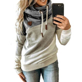 Splicing Stitching Hooded Fleece Loose