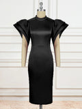 Fongt Personality Fashion Horn Sleeves Dress Party Banquet Evening Dress Dress