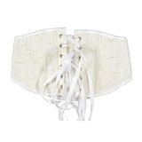 Fongt New Milk White Relief Flower Short Girded 16Cm3 Buckle Fish Bone Support Lol Rita Waist Seal