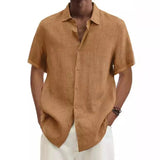 Fongt Explosion Summer V-Neck Button Cotton Cotton Pure Cotton Shirt Shirt Man Shirt