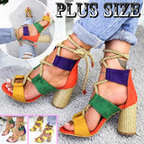 Sandals Wedge Espadrilles Summer Shoes Woman 7CM High Heels Sexy Gladiator Women Heels Sandals Lace Up Platform