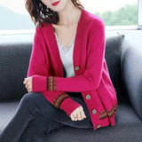 Size 4xl Printed Sweaters Cardigan Women Causal Slim Knitted Gilet Jackets Elegant Vintage Knitwear Coats Thin Malhas