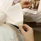 Style Simple Solid Color Flared Sleeve T-Shirt Women's Autumn And Winter New Style Chic Chic Thin