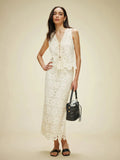 Fongt New Women's Spring Summer French Sleeveless Chiffon Vest Temperament Vest Dress Suit