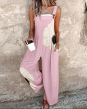 Fongt New Summer New Women's Printed Retro Jumpsuits Loose Sleeveless Design