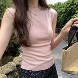 Tulle Spliced Sleeveless Sweater Women's Summer 2024 New Style Slim And Gentle Blouse With Thin