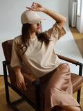 Fongt Hot Summer T-Shirt Women's Pure Cotton 16-Color Basic Loose Top Ins Soft T-Shirt