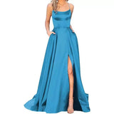 Fongt Solid-Color Bridesmaids Wear Long Dresses With Thin Shoulders And Girlfriend Fashion Bridesmaids Evening