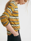 Fongt 2025 New Striped T-Shirt Women Simple Casual Loose Thin Sleeve Long-Sleeved Top