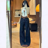 Fongt Apricot High-Waist Plus Velvet Thin Straight Jeans Women 2025 Autumn And Winter Loose Commute Wide-Legged Trousers
