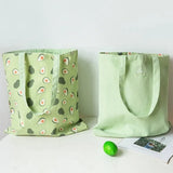 Women Canvas Shopping Bag Fruit Print Female Cotton Cloth Shoulder Bag Eco Handbag Tote Double Side Grocery Shopper