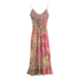 Fongt New Patchwork Printing Tie Sling Dress 3293246