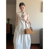 Fongt Set Summer 2025 New Empty Sleeveless Vest Blouse High-Rise Loose-Fitting Skirt Suit