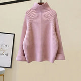 Warm 3 Piece Sets Womens Outfits Office Ladies Turtleneck Knitted Sweater+woolen Parkas Vest+wide Leg Knitting Pants