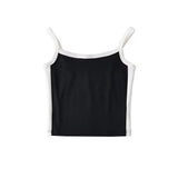 Vintage Striped Knitted Slings Sexy Elastic Word Shoulder Repair Umbilked Short