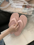 Fongt Small Fragrant Style With Skirt Silver Clip Thick Bottom Flip-Flops Women Wearing Summer Fashion Flat-Bottomed Cool Slippers