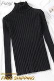 Autumn Winter Long Sleeve Turtleneck Women Sweater Mujer Knitted Thread Pullover Sweater Women Solid Slim Pull Femme