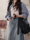 Fongt Plaid Shirt Coat Women's Spring New Design Sense Of Small Gentle Korean Temperament Shirt Loose Top