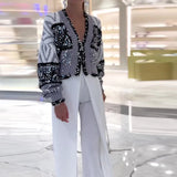 Fongt New Fashion Color Sequins Design Short Sweater Coat Female-Outfit