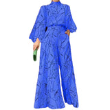 Fongt Fashion Style Women's Fashion Temperament Striped Print New Jumpsuit