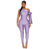Fongt One-Shoulder Bow Strap With Body-Body Trousers 2024 Hottie Fashion Women's