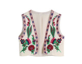 Fongt Embroidered Open Tao 2025 Vest National Style Summer Multi-Color Vest Women's Clothing
