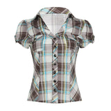 Fongt Design Style Buckle Shirt 2025 Summer Babes Ancient Early Slimming Leisure New Top