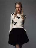 Fongt Long-Sleeved Autumn And Winter Sweater Female Burst 2024 Solid Color Long Plush Jacket Knitting